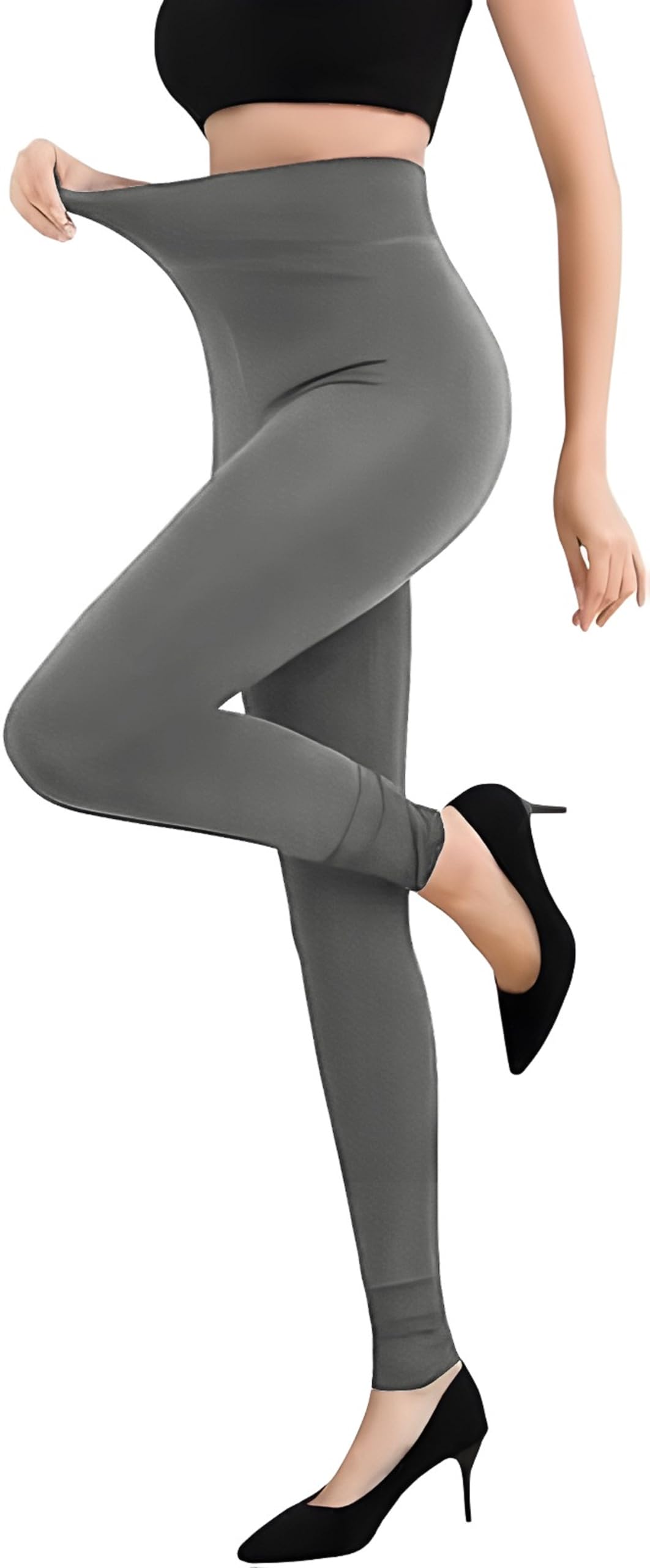 Mizah Women's Thermal Leggings High Waist Padded Inner Elastic One Size Fits All Sizes 45 to 95 Kg - Heavy Winter Pants