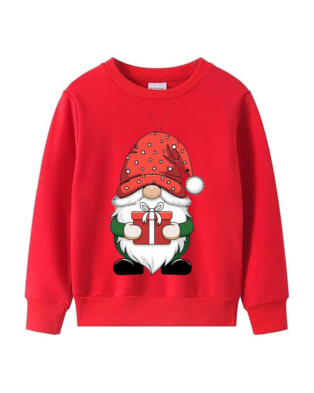 A red sweatshirt for celebrating Christmas, excellent material and high-quality printing, suitable for unisex SANTA Size (X LARGE).