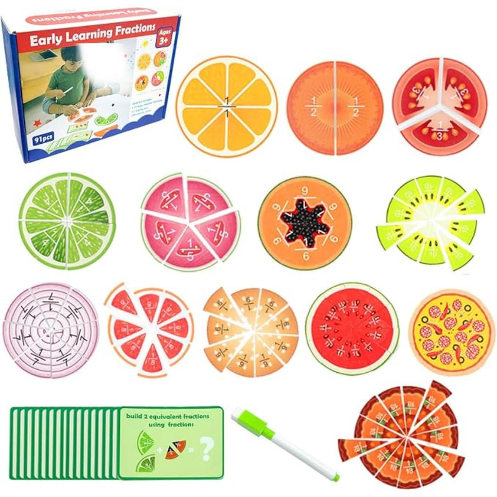 Fraction Calculation Material Wooden Montessori Toy, Math Toy Fraction, Fraction Calculation Game, Arithmetic Learning Toy, Montessori Fraction Calculation Material, School Supplies Calculation