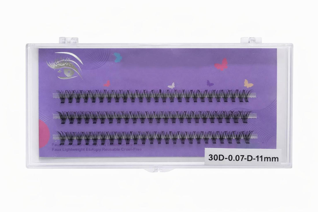 Soft Defined Lash Clusters 60pcs, Individual Eyelash Extensions 11mm 30D Curl, Lightweight Cluster Lashes with Thin Flexible Band for Natural Yet Fuller Look
