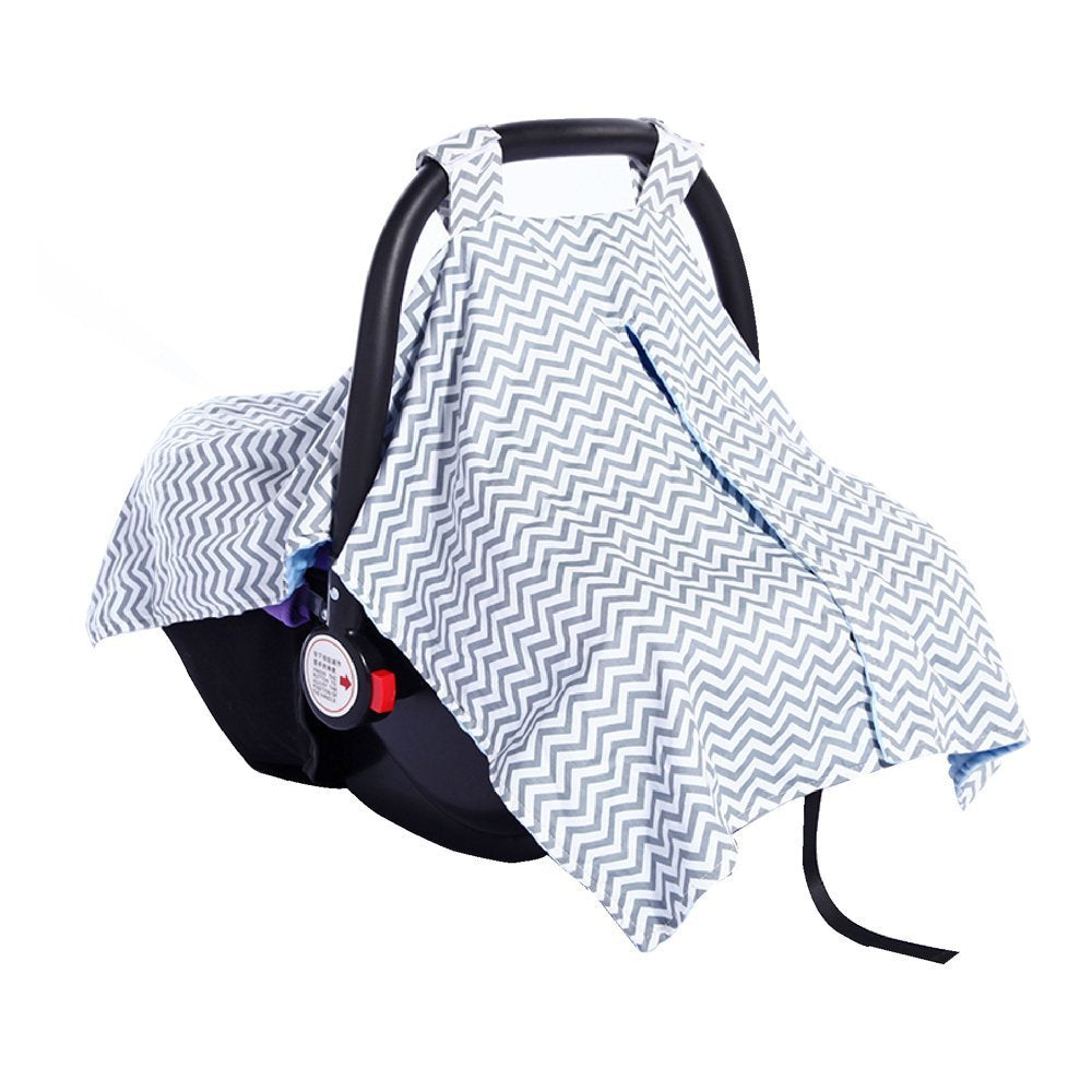 Moro Moro 3 2 In 1 Car seat Canopy Cover And Nursing Cover Up - Universal Fit Infant Baby Car Seat Canopy Stroller Cover | Best Baby Shower Gift For Breastfeeding Moms | - Chevron