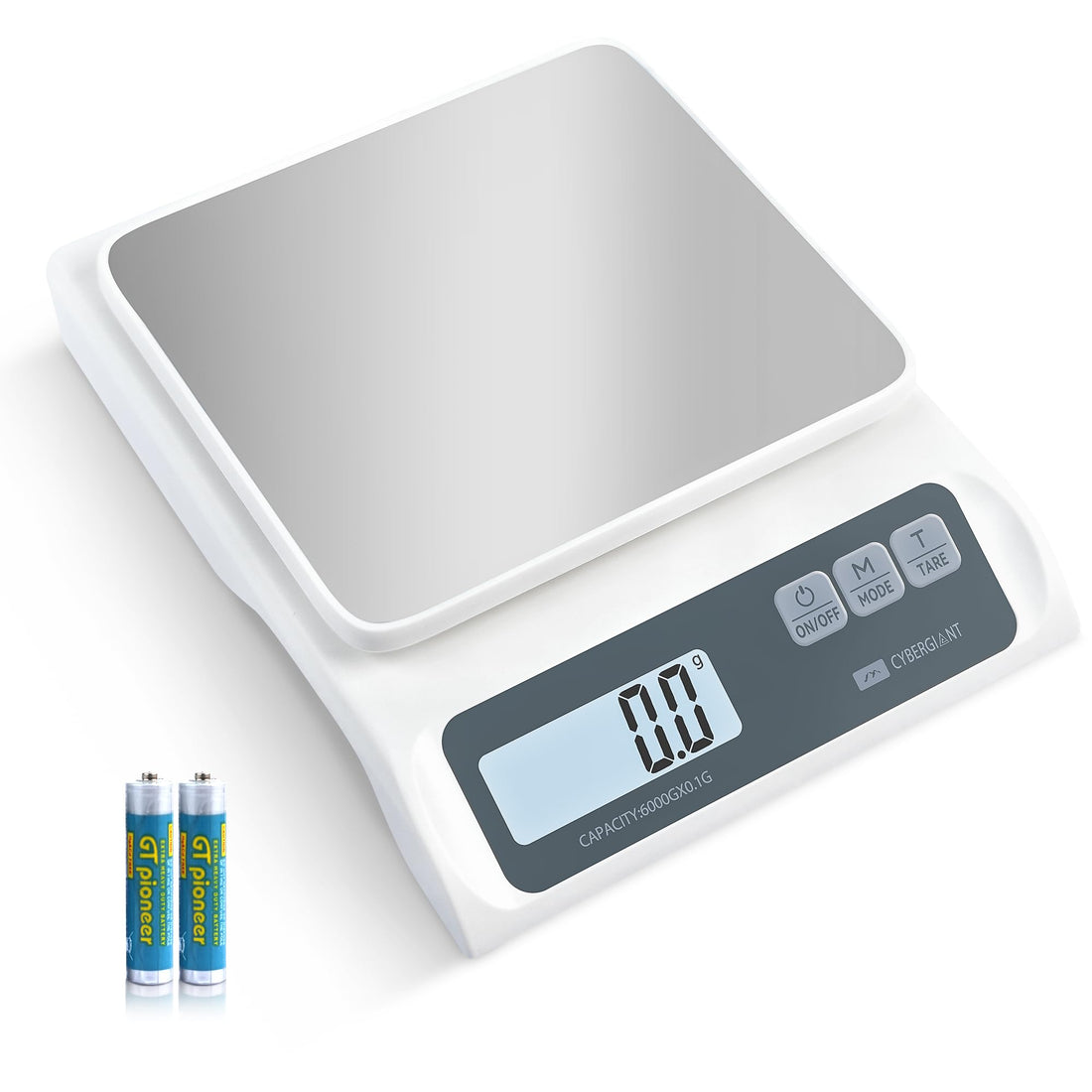 CYBERGIANT 13lb/0.1g Precision Digital Food Scale - Meal Prep Kitchen Baking & Espresso Coffee - Gram Scale with Stainless Steel Platform & LCD Display