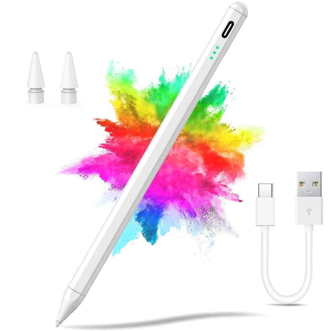 Vinmooog Stylus Pen for Tablet, Compatible with Samsung/Vivo/Xiaomi/Huawei/Smartphone/Android/iOS, High Sensitivity and Precision Tablet Touch Pen with 2 Replaceable Tips