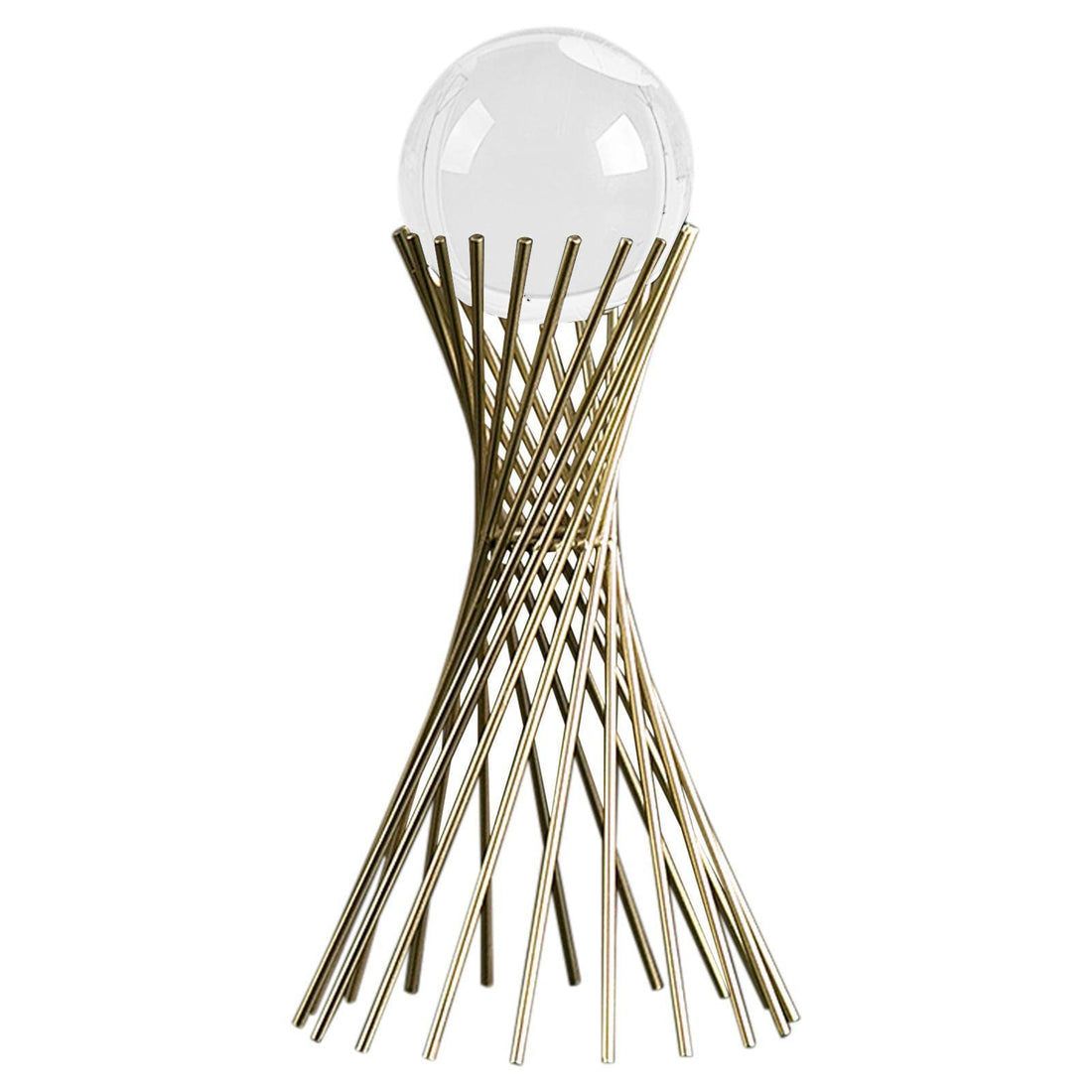 Sritob Transparent with Gold Stand – Ornament with Base, Nordic Ornaments, Creative Display Stand for Crafts, Decoration Furniture