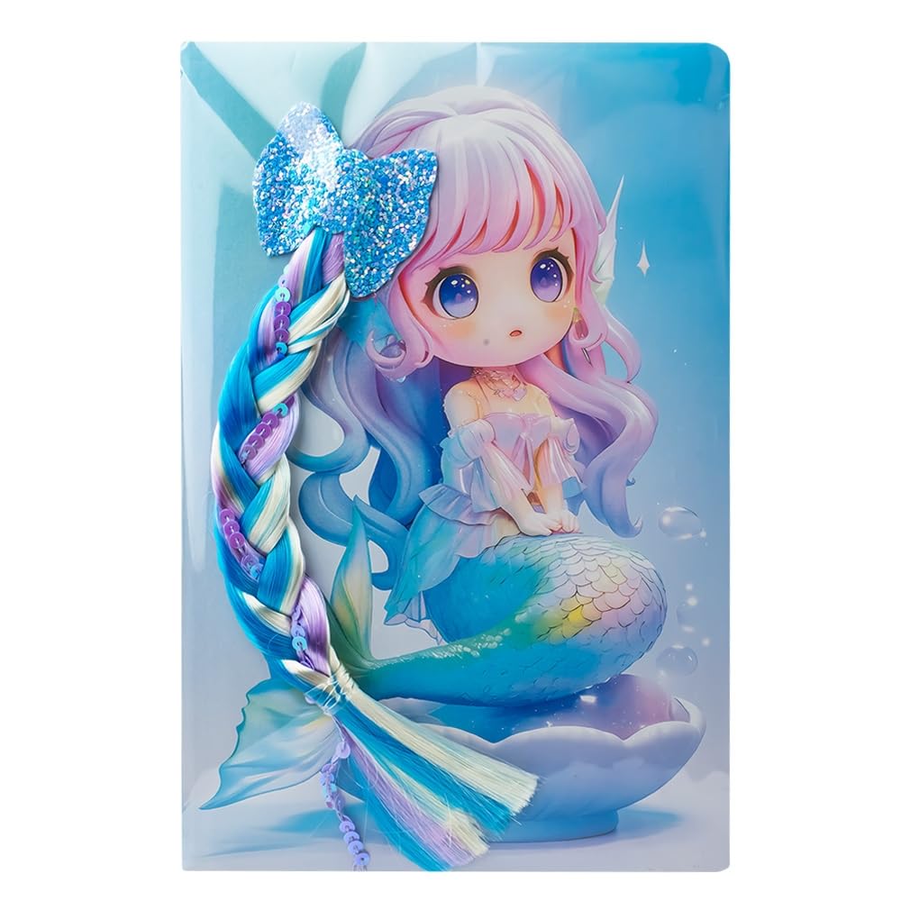 14.521cm A5 notebook shapes of sea princess sculpted 80 sheets colored lined paper stand/12 4 colors