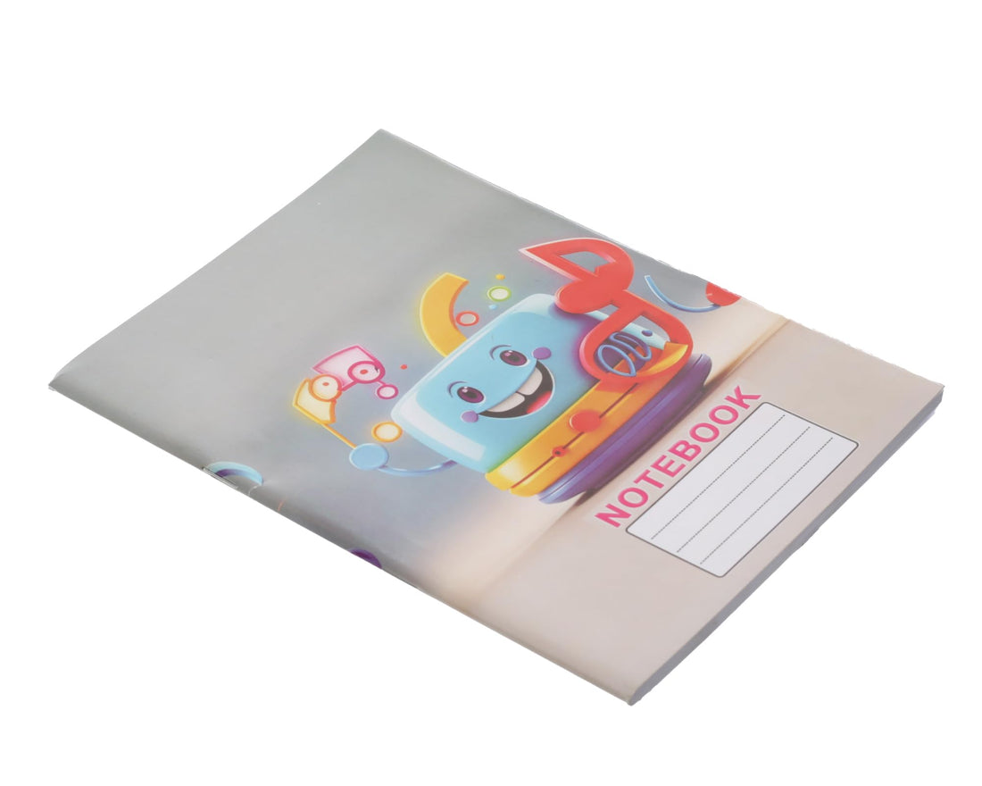 Extra Line Premium School Notebook, English, 60 Pages, Vibrant Music Design, Coated Cover, 16 x 22.5 cm for Language Learning - Multi Colour
