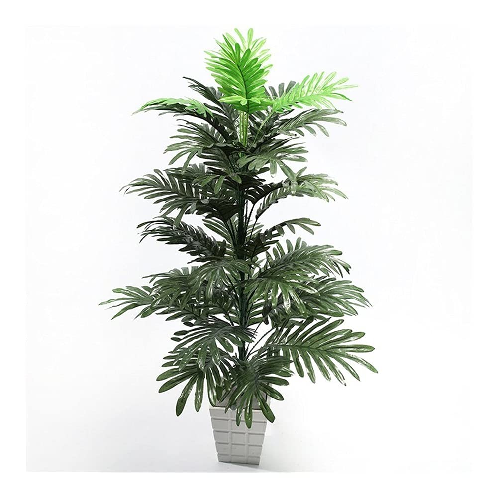 Tropical Palm Tree - 90cm Large Artificial Plant with Fake Monstera Silk Palm Leafs and Big Coconut Tree for Home Garden Decor