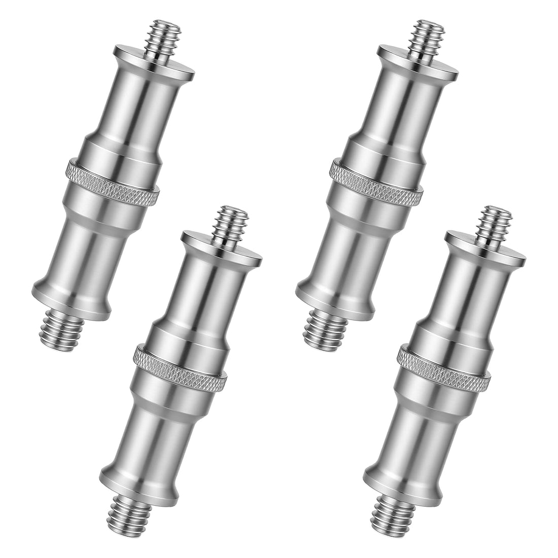 4-Pack 1/4 to 3/8 Inch Metal Male Convertor Stand Spigot Stud Adapter Threaded Screw Adapter, 1/4-3/8 Tip Screw for Photography Light Stand Adapters for Studio Light Stands, Hotshoe/Coldshoe Adapters