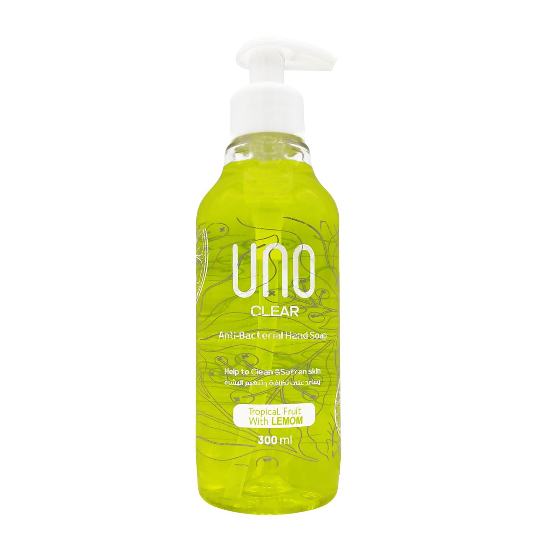 UNO Clear Anti-Bacterial Hand Soap Tropical Fruit With Lemon Sent - 300ML