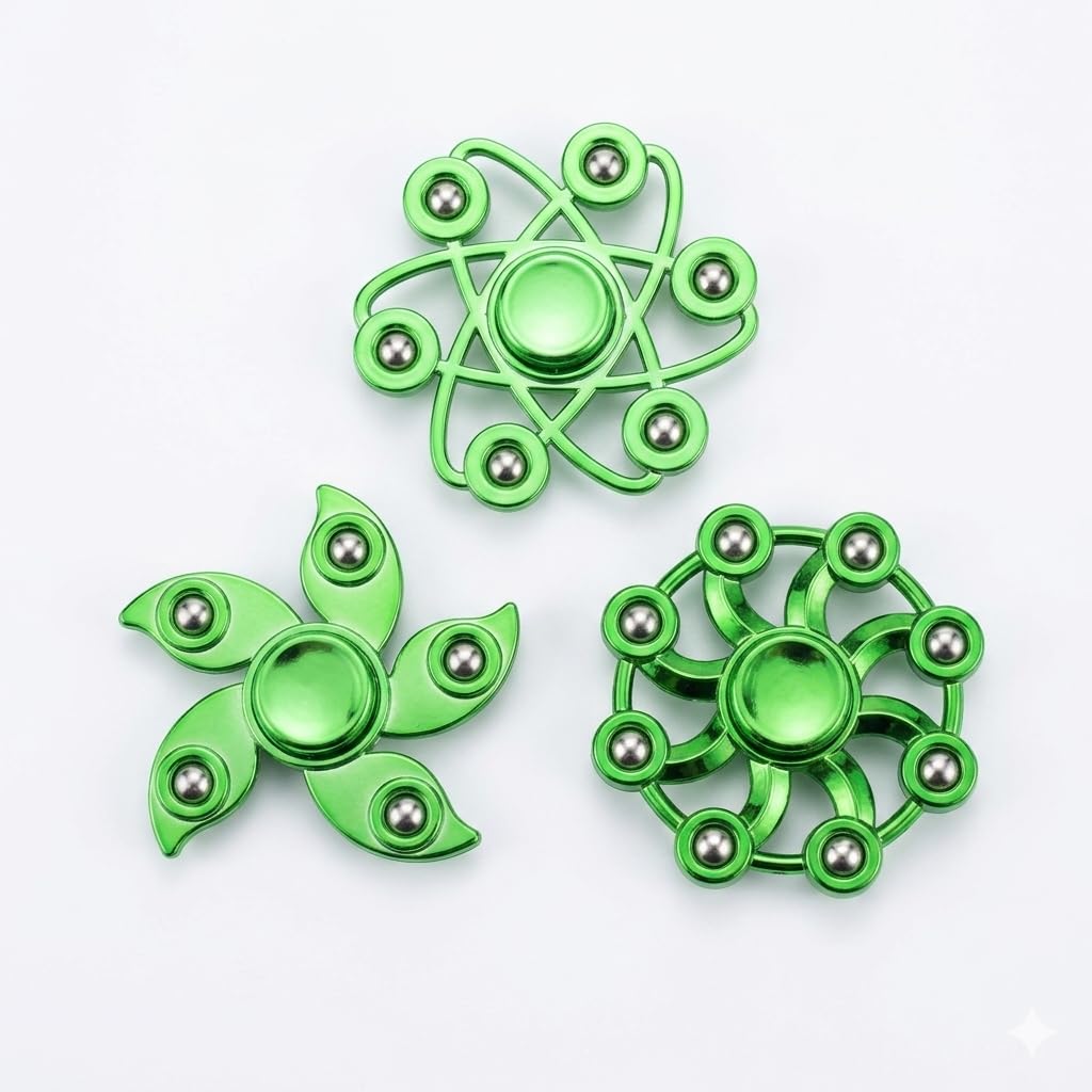 Anti Stress Spinner from Mnamino Store– Cool Shapes & Colors, Entertainment Toy for Anxiety Relief – Suitable for all (1 green)