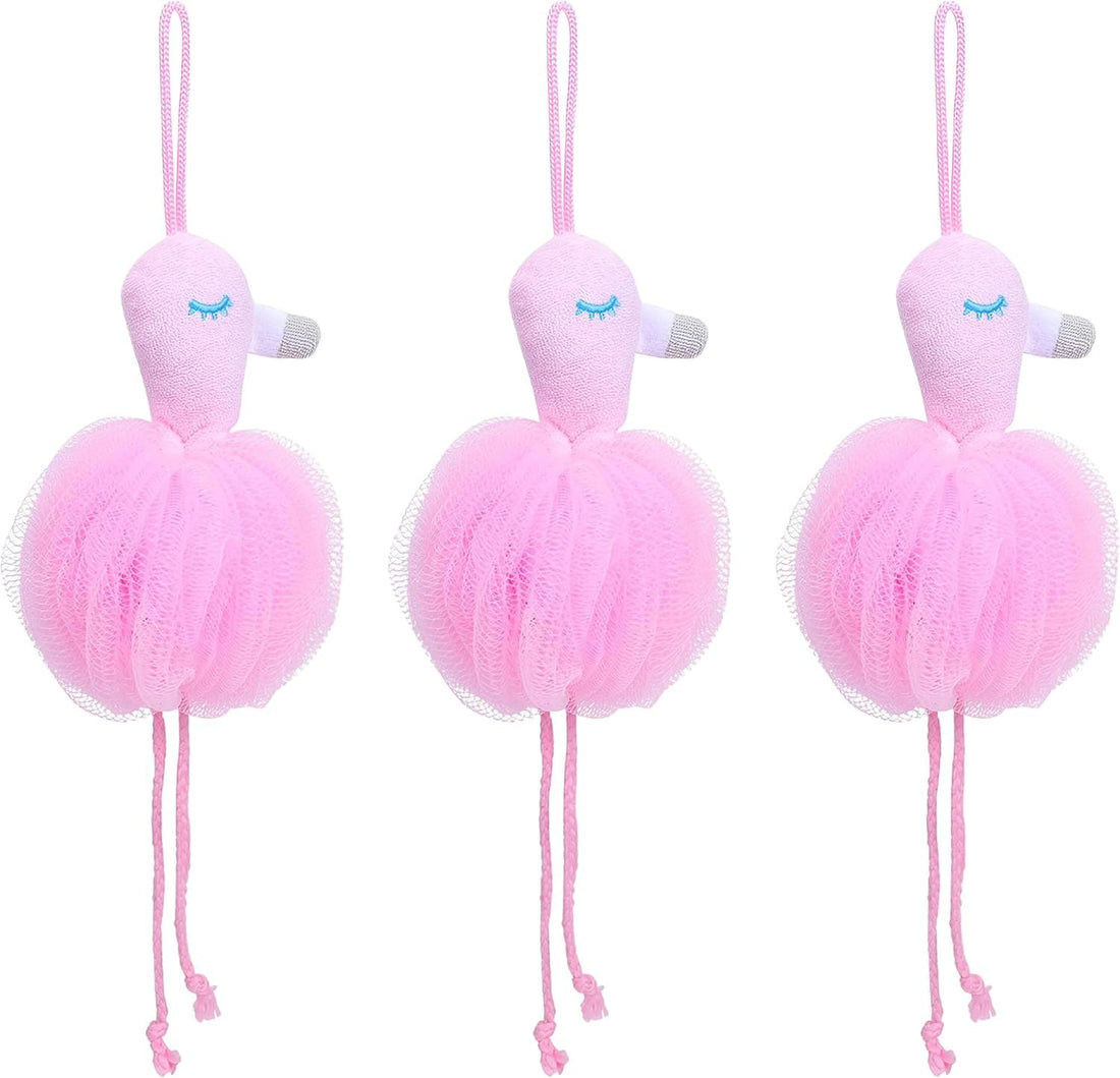 3 PCS Bath Sponge - Stylish Flamingo Design for a Modern Skin Care Experience Enhancing Smoothness and Beauty, Perfect for a Gorgeous, Soft Body Feel