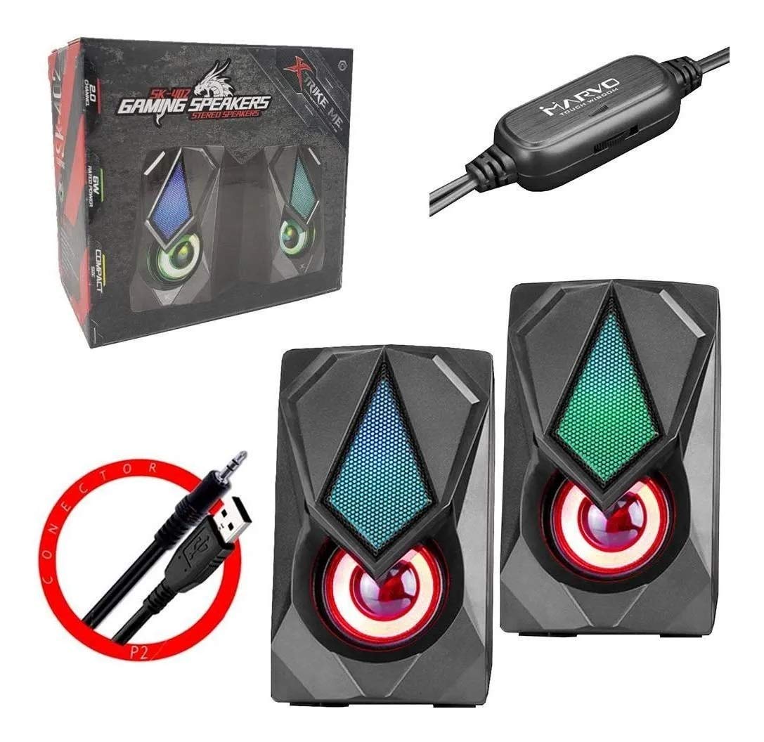 Xtrike me SK-402 Stereo Speakers 2.0 with RGB Lights, 2x3W, 4Ω, 3.5mm Jack (Audio) USB (Power)