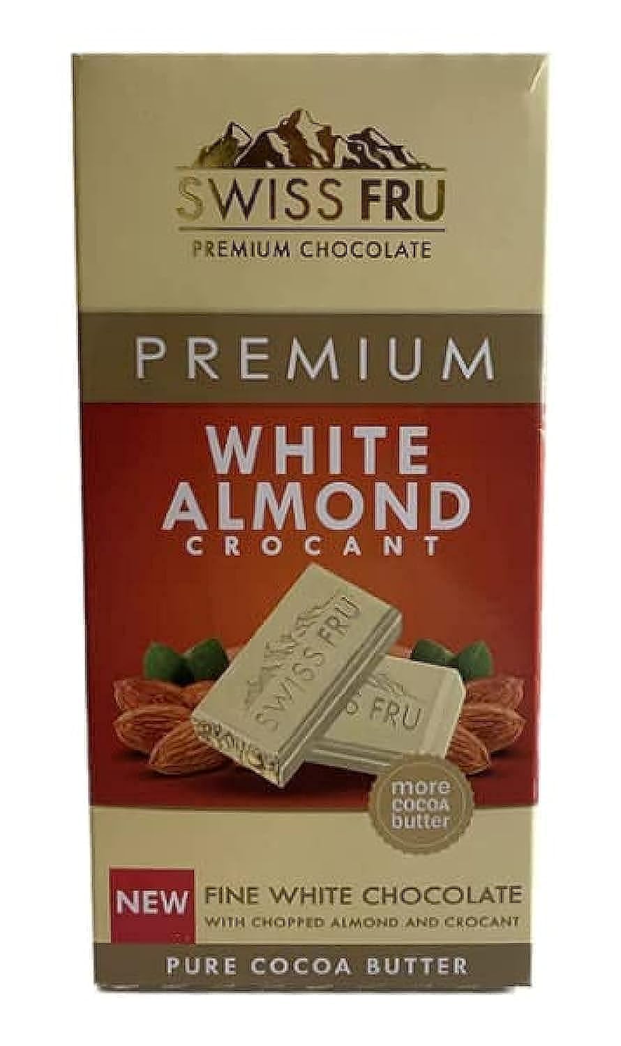 Swiss Fru Fur - White Almond Crocane White Chocolate 80g
