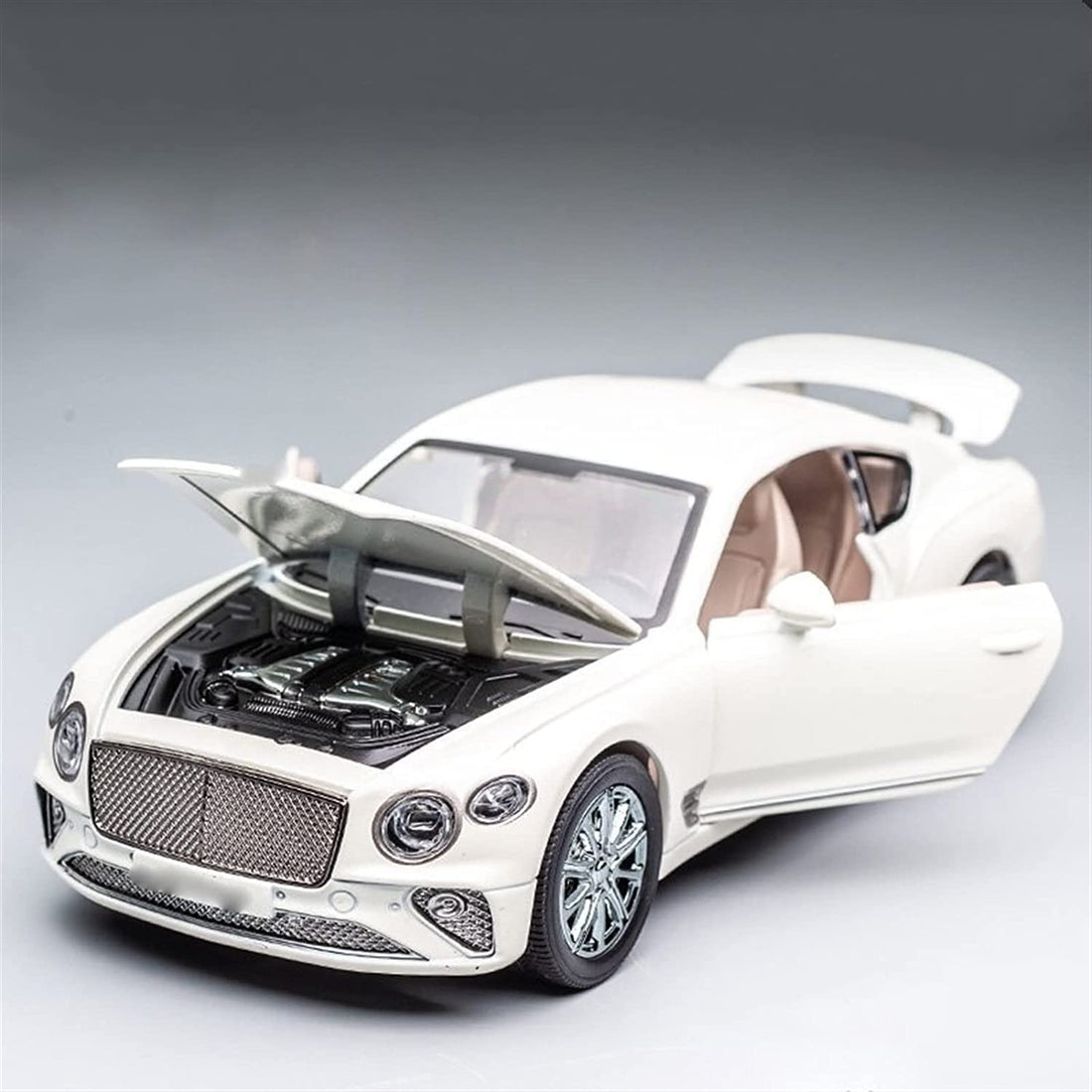1:24 For Bentley For Continental GT High Simulation Diecast Alloy Car Model Sound Light Toy Kid Birthday Present (WHITE)