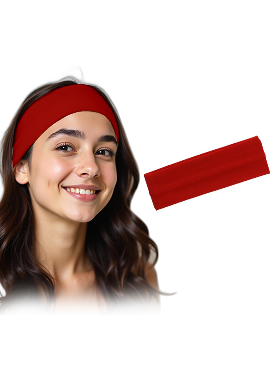Cotton Headbands for Women and Men, 95% Egyptian Cotton, Non-Slip, Perfect for Daily Wear. (Chili)