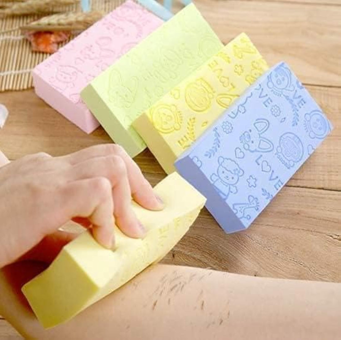 Asian Bath Sponge for Shower - Body Scrub Sponge - Japanese Cellulite Massager - Dead Skin Remover for Body | Facial Cleanser for Women & Men (2 Pack), Best Product Supplier Pegui Bell