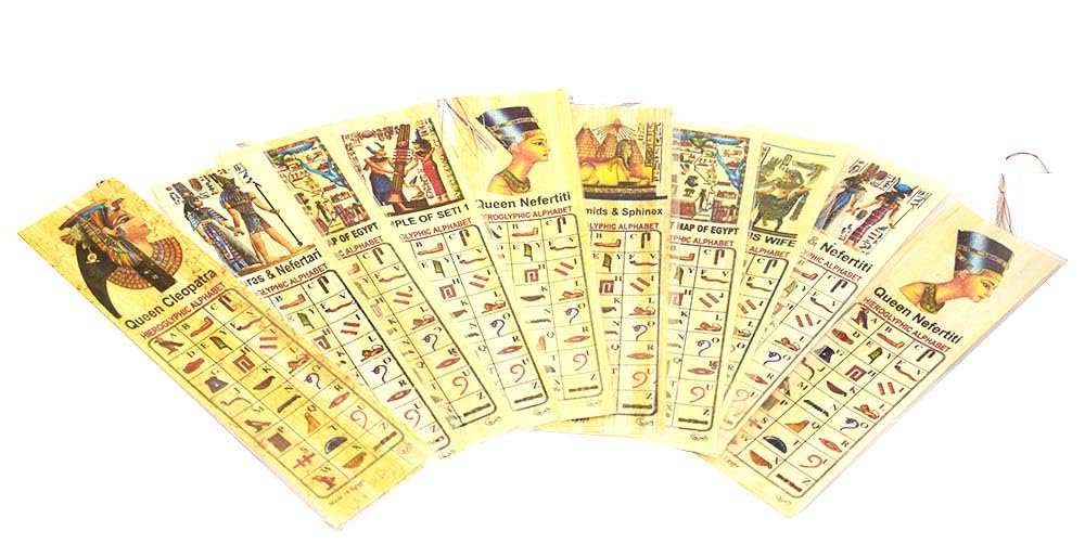 10 Pieces immatgar Egyptian Papyrus Bookmarks Educational ancient Egyptian souvenirs gifts from Egypt for women and men