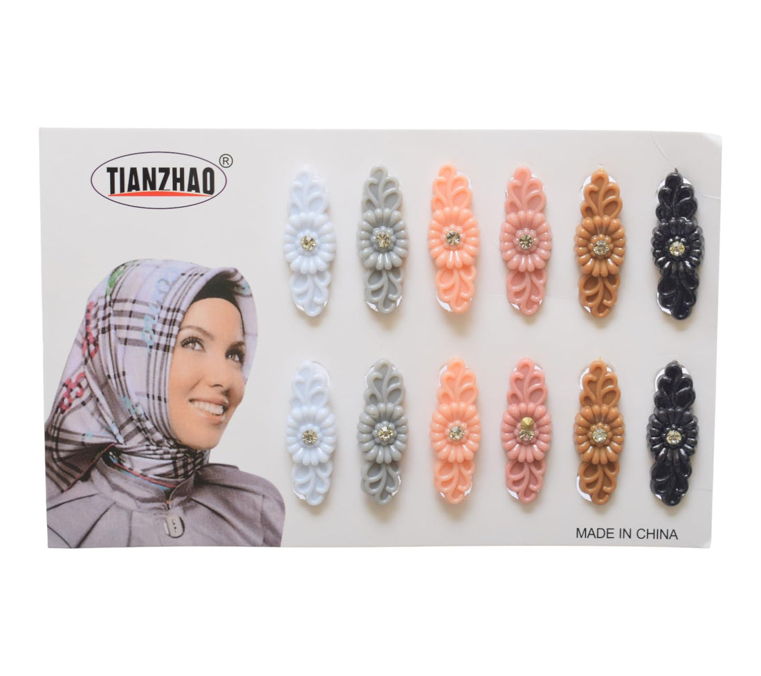 Daphne 12-Piece Rose Girls Hijab Pin - Multicolor - 1849
