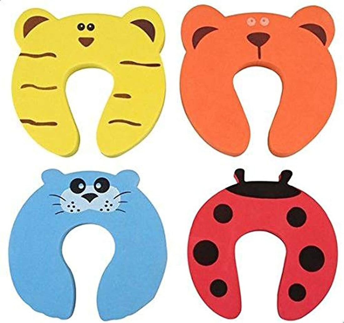 Easy Life Care Children Safety Finger Pinch Cartoon Animal Foam Door Stopper Cushion (4 Pieces)