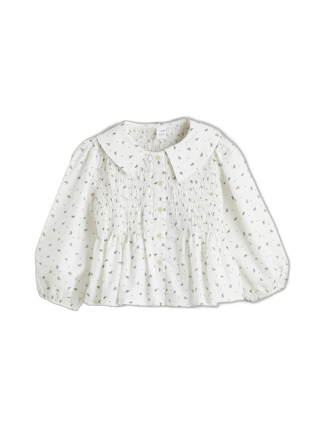 LC WAIKIKI W5DM40Z1-LRA-1 Peter Pan Collar Bow Patterned Girls' Shirt