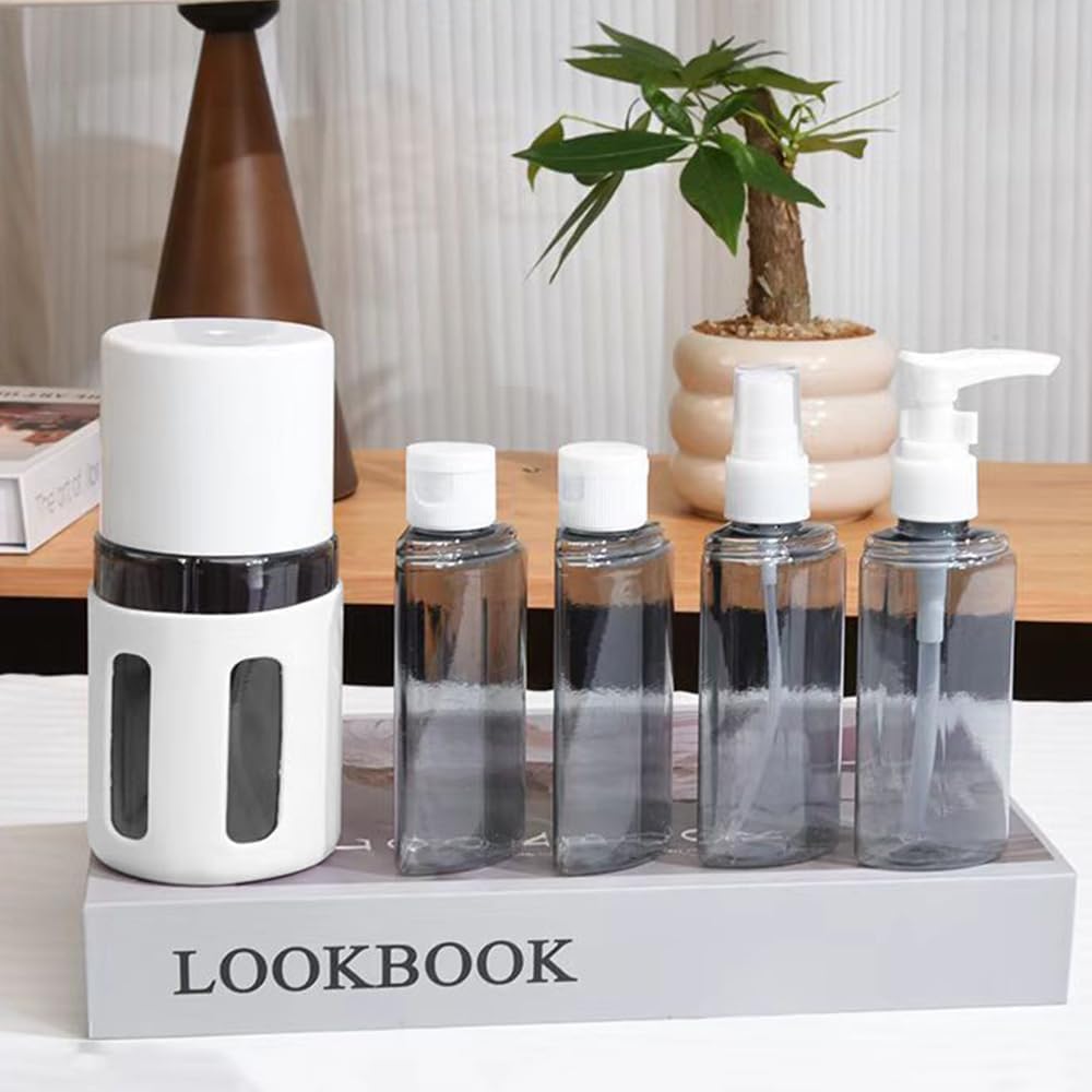 Dollar Airport Refillable Travel Bottles Set, BPA Free Plastic, Multi-Colour, Spray Head and Pressure Pump, Suitable for Airports Import Housewares