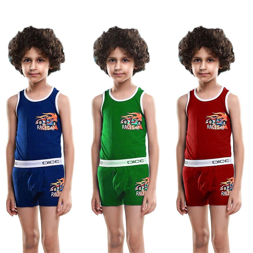 Dice Underwear Set Bundle Of Three Top & Boxer - For Boys