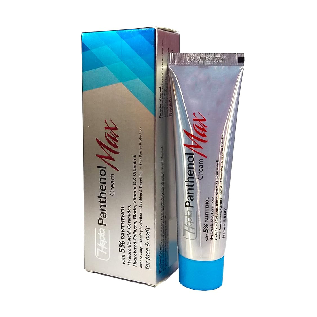 Hepta Panthenol Max Cream – Intensive Moisturizing Cream with 5% Panthenol, Hyaluronic Acid & Collagen for Very Dry Skin – 50 gm