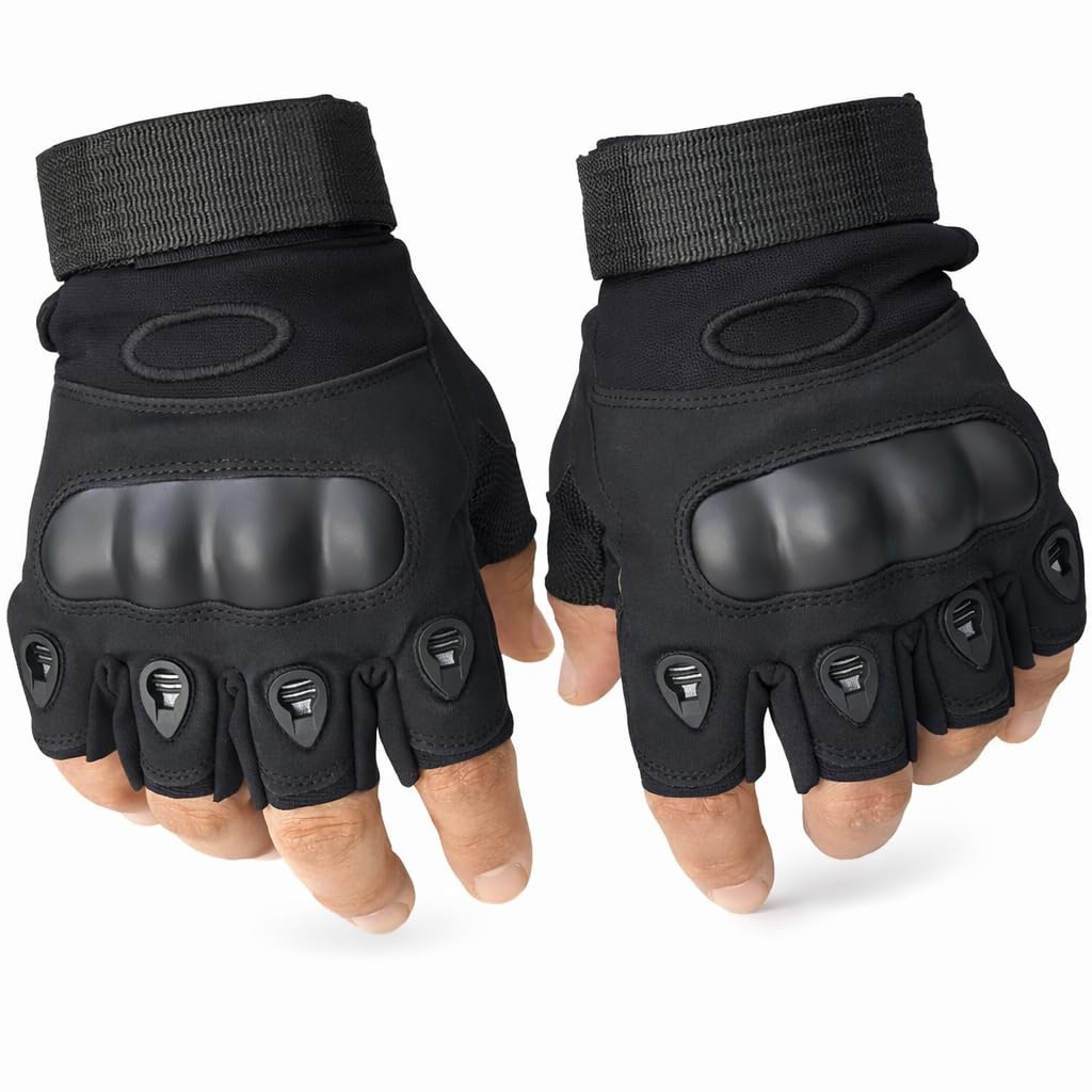 GOCART WITH G LOGO Tactical Gloves for Men, Hard Shell Knuckle Protection Motorcycle Gloves for Outdoor Work Riding Shooting Climbing Training (Design-7)