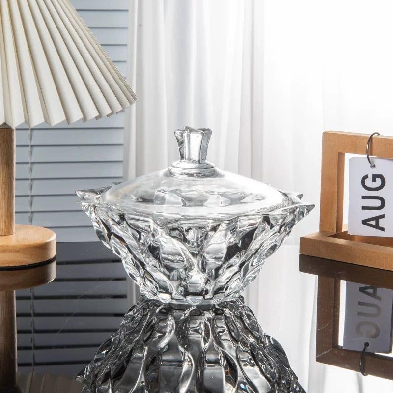 Crystal Clear Glass Jar with Exquisite Butterfly Candy Box Embossed Bird Shape Wedding Jewelry Box with Lid Storage Container (Shape 13)
