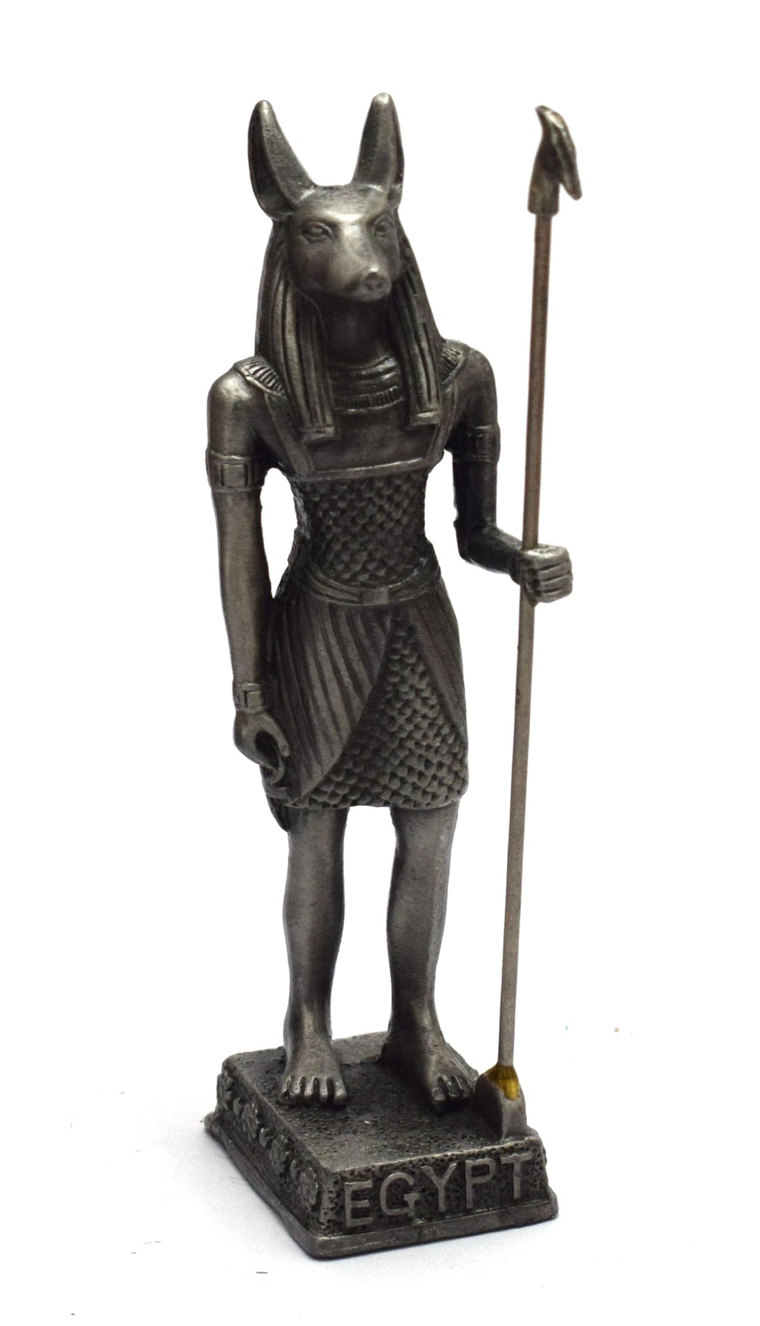 immatgar pharaonic Decorative Anubis from metal ancient Egyptian souvenirs gifts handmade Home decor collectibles Sculptures (Metalic - 11 CM Long)