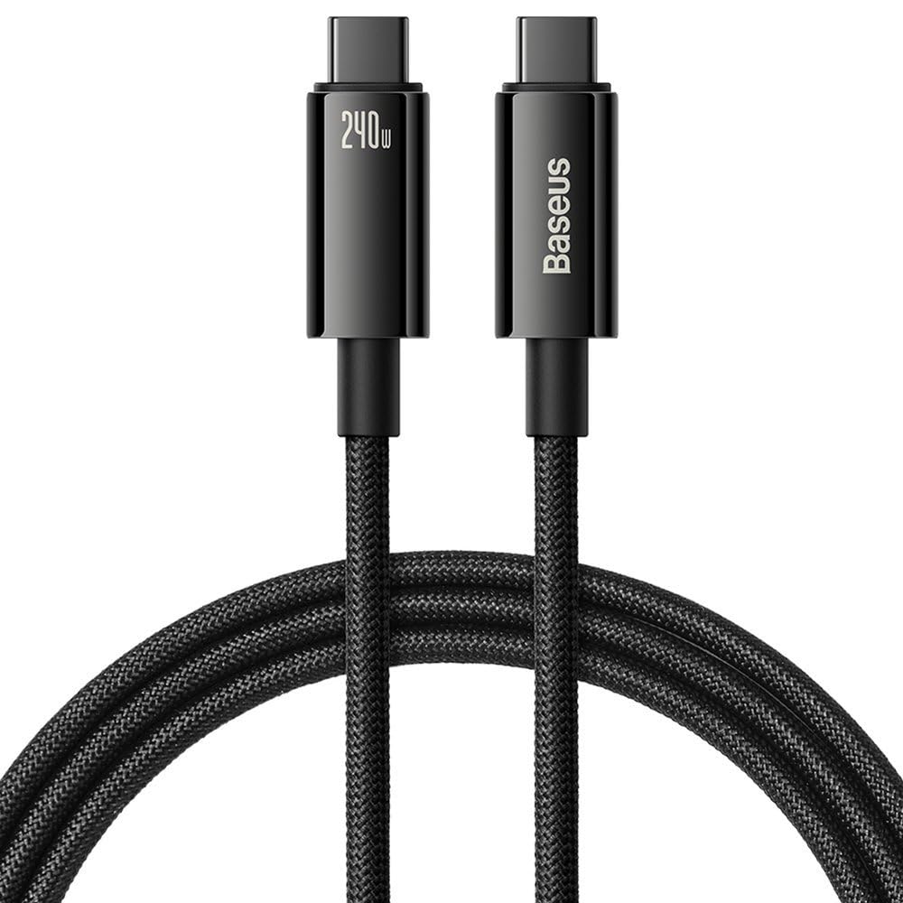 Baseus Robust 240W Super Fast Cable Rapid Charging USB-C to USB-C PD3.1 QC4.0 for Apple MacBook, Microsoft Surface Pro, Dell, ASUS, Laptops, Zenbook, iPad Pro, Samsung Tablets, Huawei (1, 3 Meter)