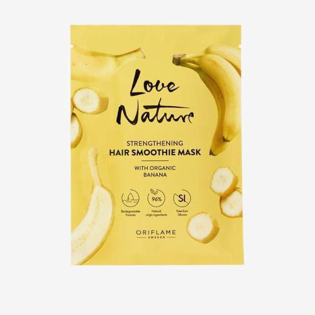 LOVE NATURE Strengthening Hair Smoothie Mask with Organic Banana - 30 ml