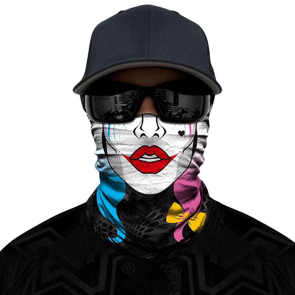 Bandana Motorcycle Face Mask for Rave Dust Wind Scarf Neck Gaiter Tube for Women Men