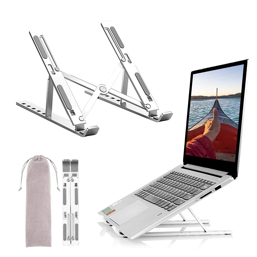 Adjustable Laptop Stand,Multi-Angle Stand Portable Foldable Laptop Computer Notebook Holder Stand for 10 to 15.6” Laptops and Tablets (Silver)