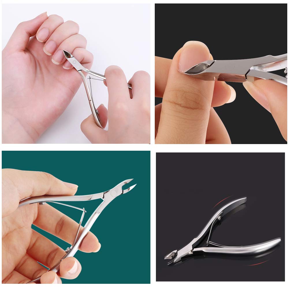Cuticle Remover Cutter Stainless Steel Nipper Professional Sharp Fingernail Toenail Clipper Nail Scissors Dead Skin Remover Nail Care Tool For Manicure Pedicure Tools