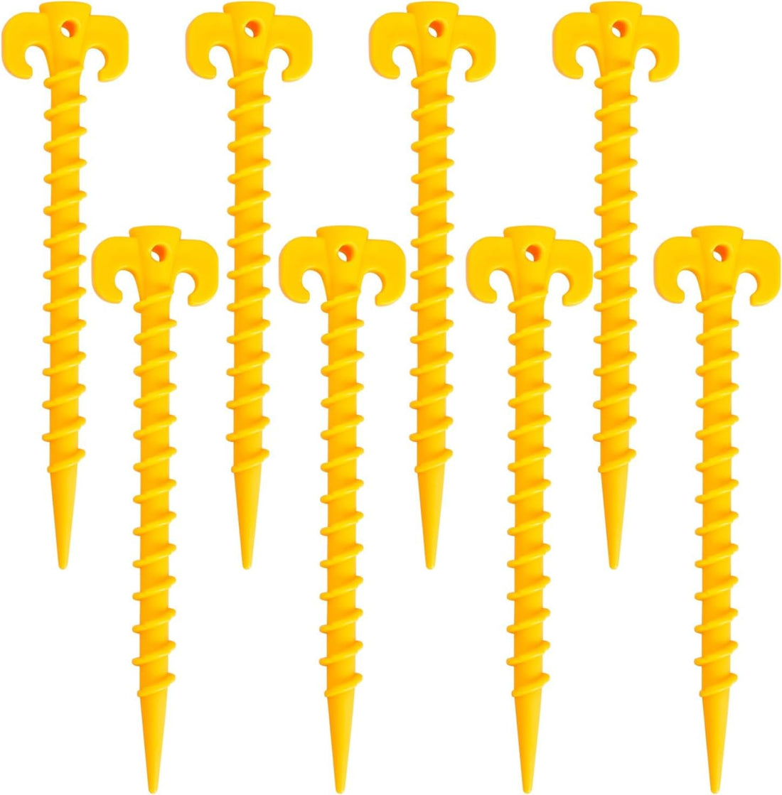 8 Pack Plastic Tent Pegs Tent StakesTent Pegs Heavy Duty Tent Peg Camping Pegs, for Outdoor Camping, Hiking, Tents etc(Yellow)