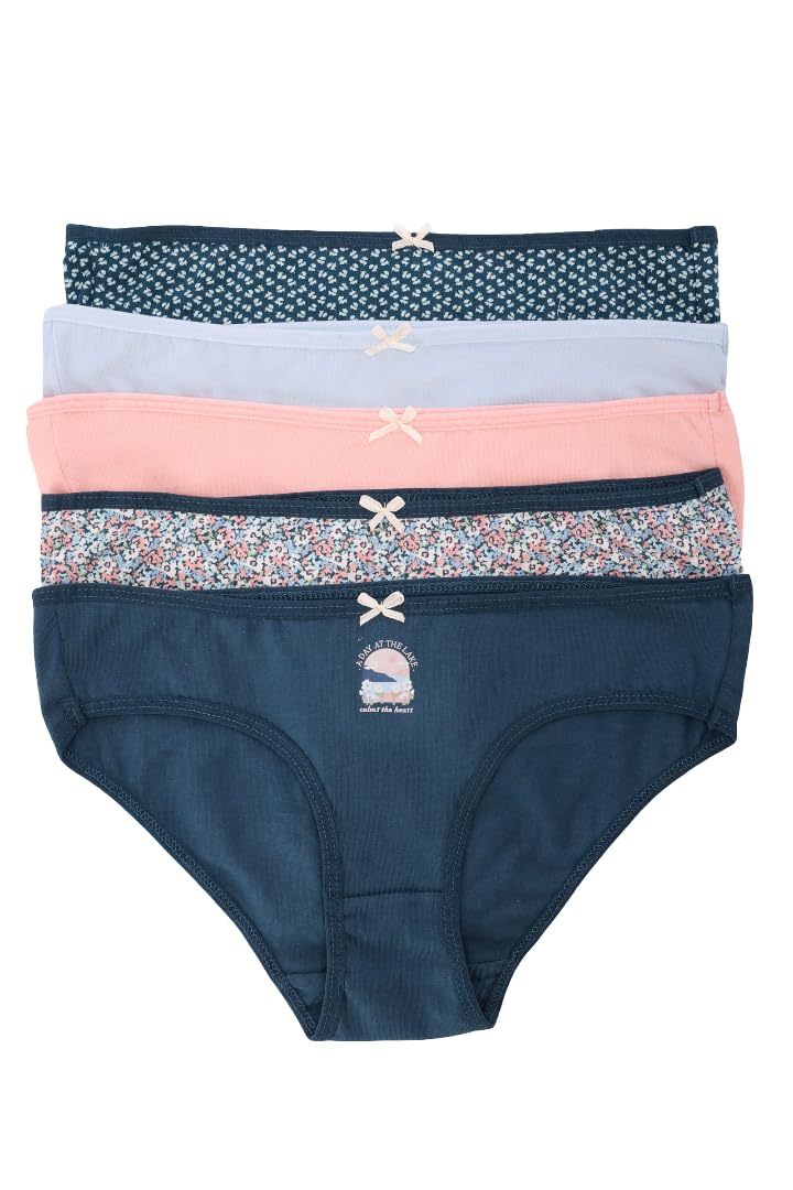 CARINA Womens Pack of 5 Colored Bikini Panties Bikini Style Underwear