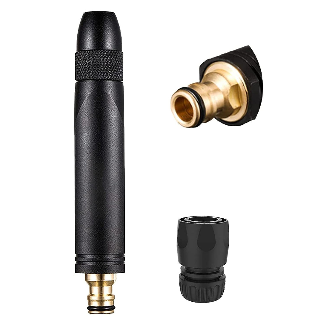 Portable High Pressure Washing Water Gun, Pressure Washer Gun with Garden Hose End, Adjustable Thumb Flow Control, 3 Spray Patterns, Heavy Duty Metal Water Hose Nozzle for Car Washing, Garden Cleaning