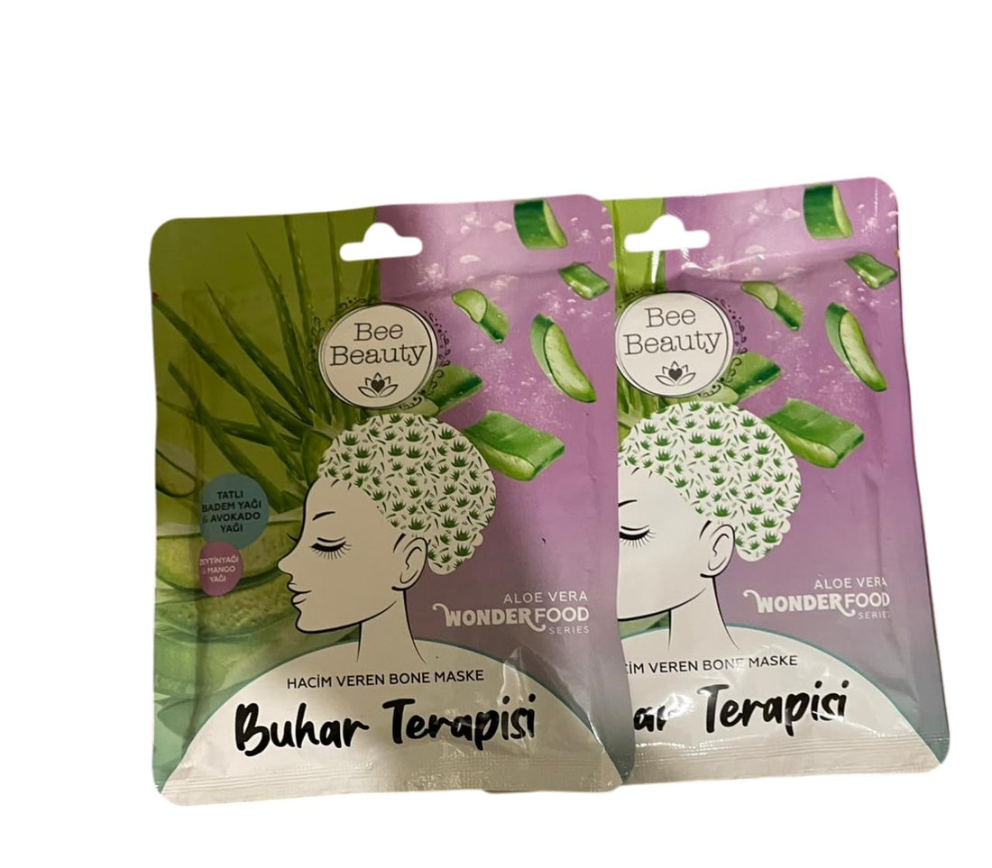 Bee Beauty Aloe Vera Face Mask, Wonderfood Series, Volume Giving Bone Mask, Steam Therapy, Clay, Unscented, 2 Pack