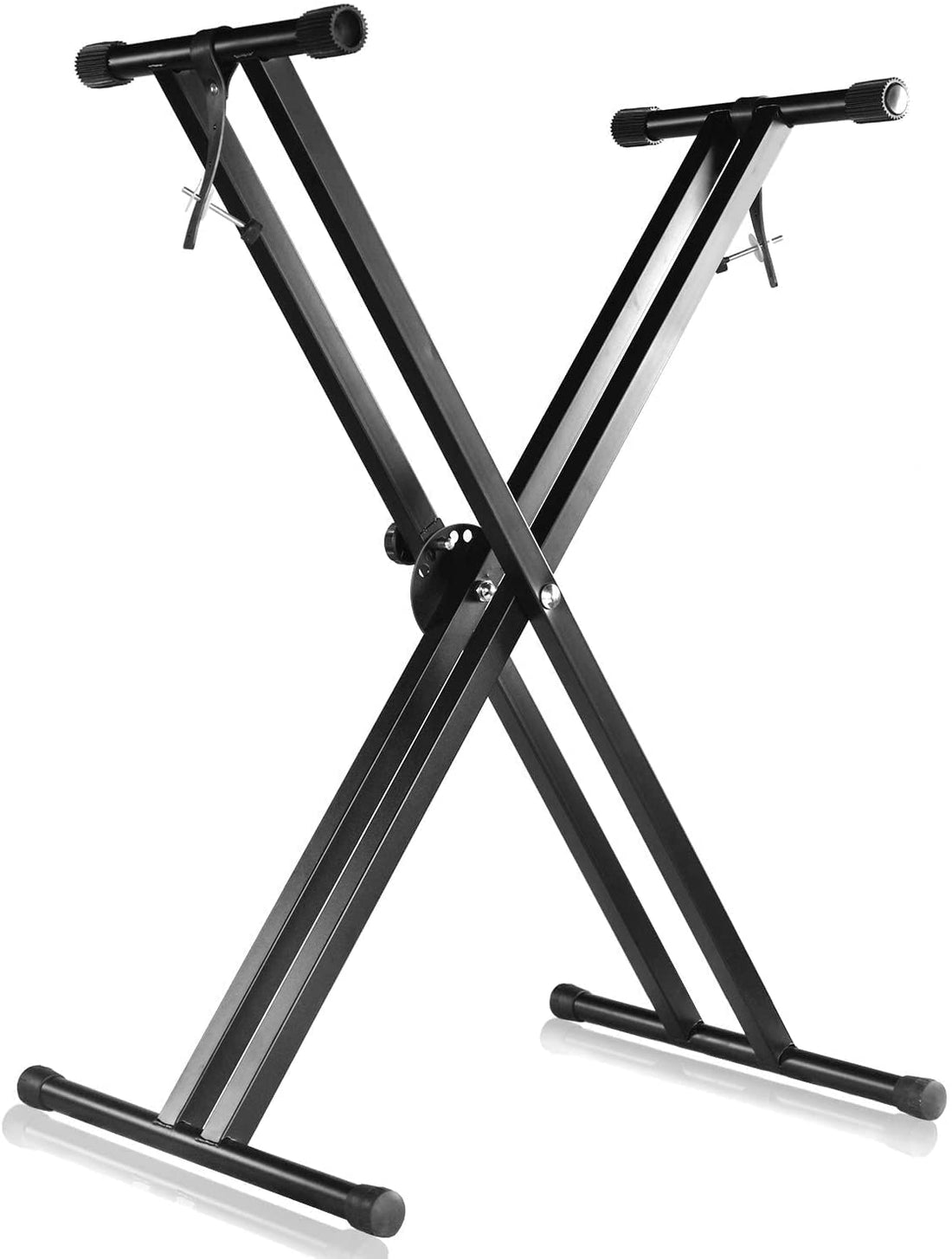 Techtest Adjustable Piano Stand X Type Adjustable Keyboard Stand Dual Braced Support Legs with Locking Straps