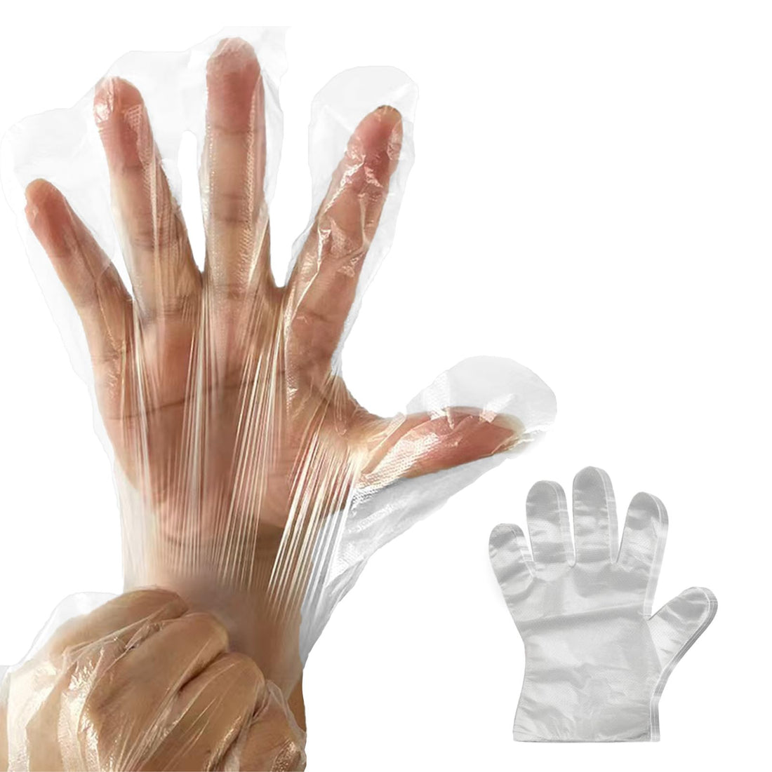 400 PCS Disposable Plastic Gloves Cleaning Gloves Household Food Safe, Latex-Free, Powder-Free, One Size Fits Most for Cooking, Food Service, Cleaning, Food Handling, Clear Disposable Food Prep Gloves