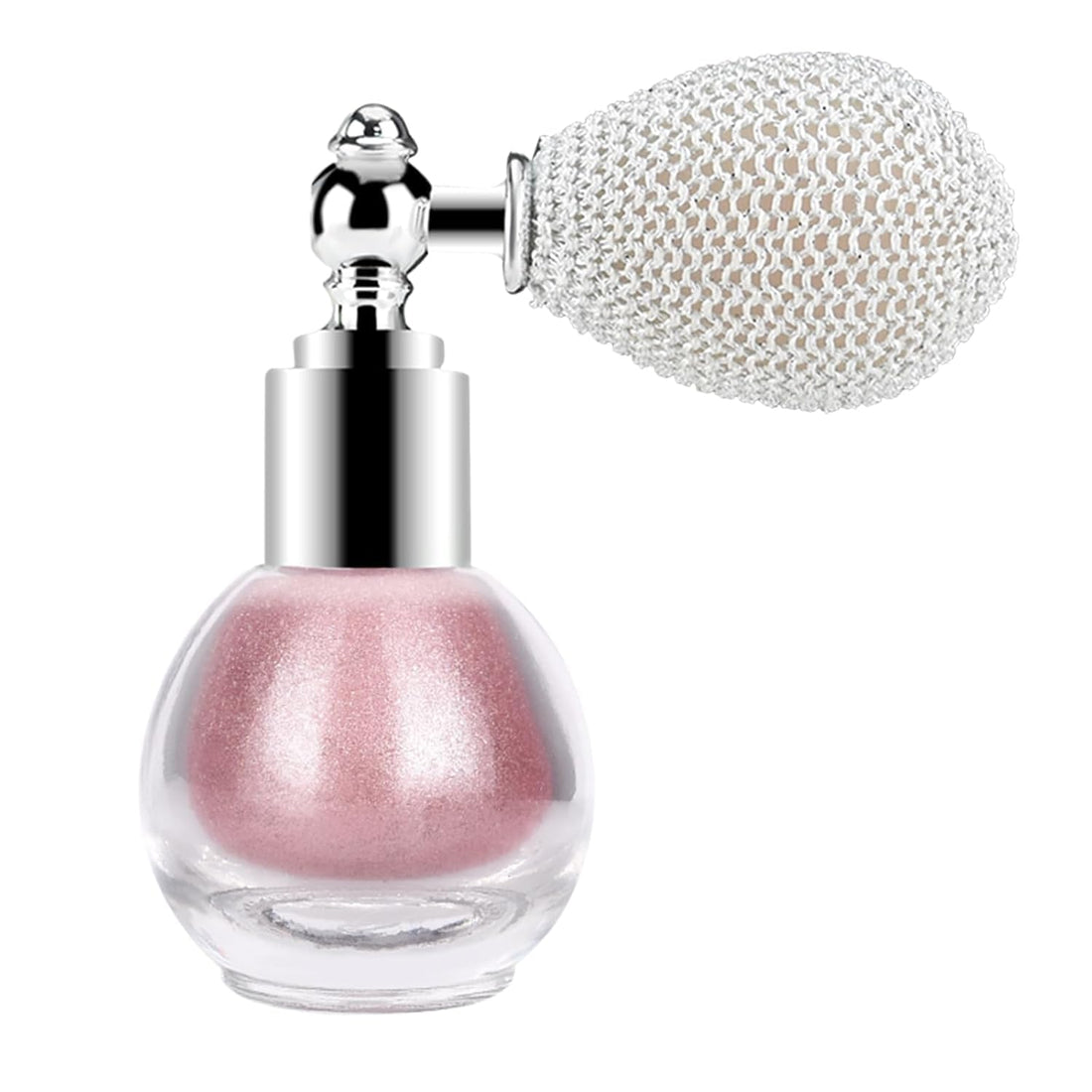 Highlighter Spray, Loose Shimmer Powder High Gloss Makeup Mist for Body, Face, Hair, Long Lasting Glitter Hairspray for Festive Party, Stage Shows, Nightclubs (Rose gold)