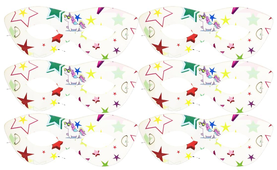 Paper Eye Mask unicorn With Cat Eye Design For Party And Birthday Set Of 6 Pieces