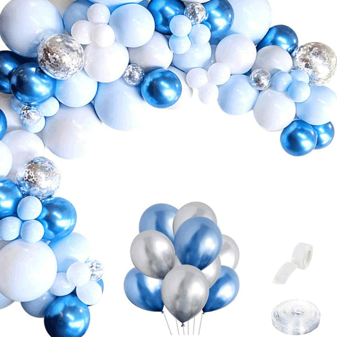Beauenty 54pcs Blue Balloon Arch Garland Kit Baby Shower Wedding Birthday Bridal Shower, Birthday Party, Wedding Background Decorations