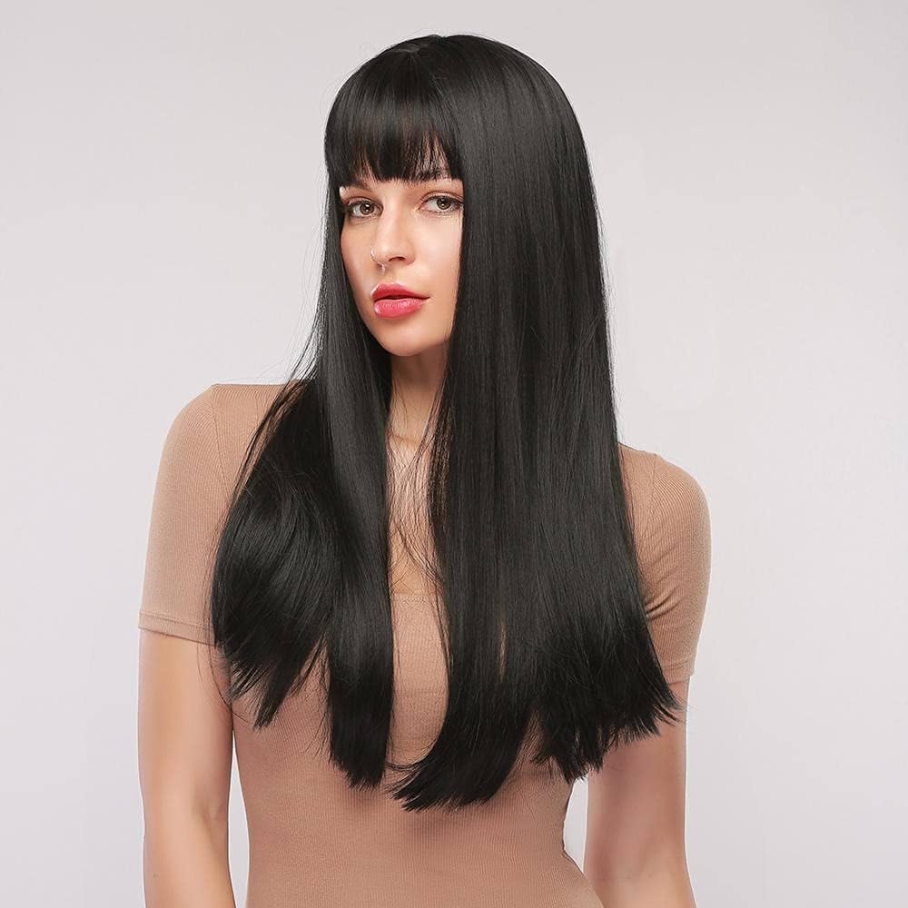 ECIF Long Straight Fluffy Hair Matte Temperature Wire Stylish Wig For Lady-F2C