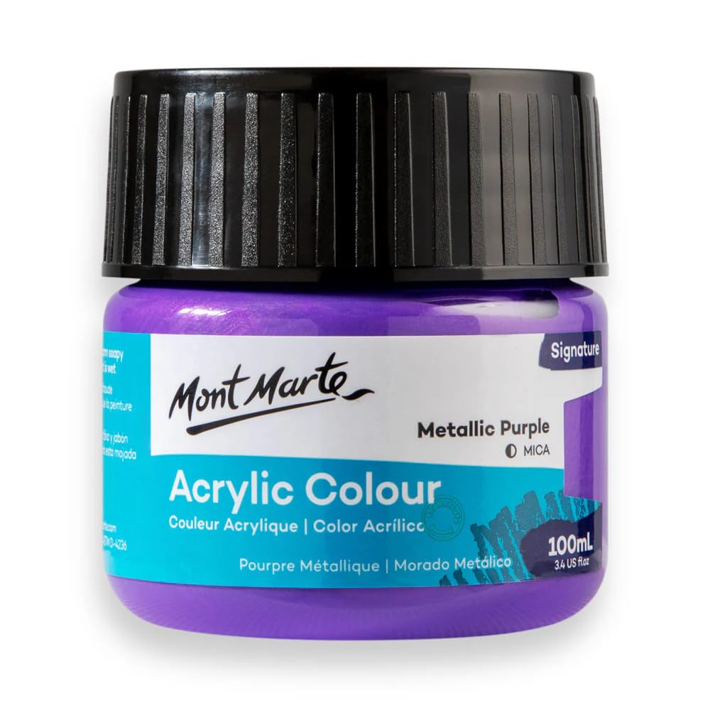 Monte Marte MSCH1103 Acrylic Colour Paint 100 ml, Metallic Purple