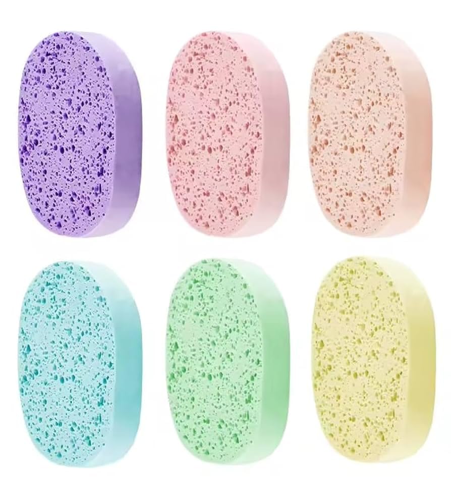2 PCS NATURAL CELLULOSE CLEANSING MASK REMOVER SPONGE MAKEUP REMOVER SPONGE MULTICOLOR COLOR