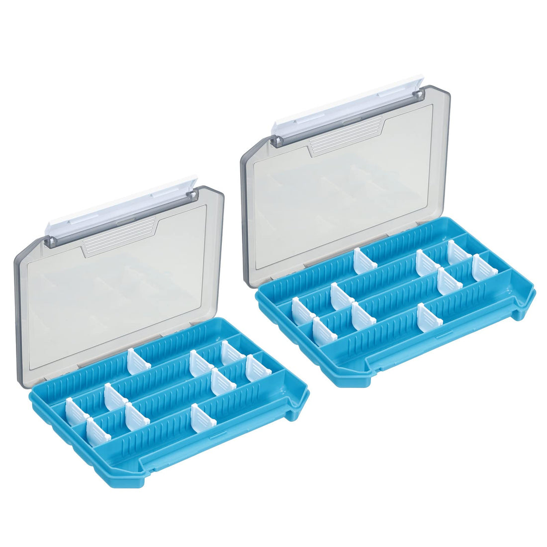 PATIKIL Waterproof Fishing Lure Box, 2 Pack Plastic Fish Tackle Accessory Storage Organizer Container, Blue