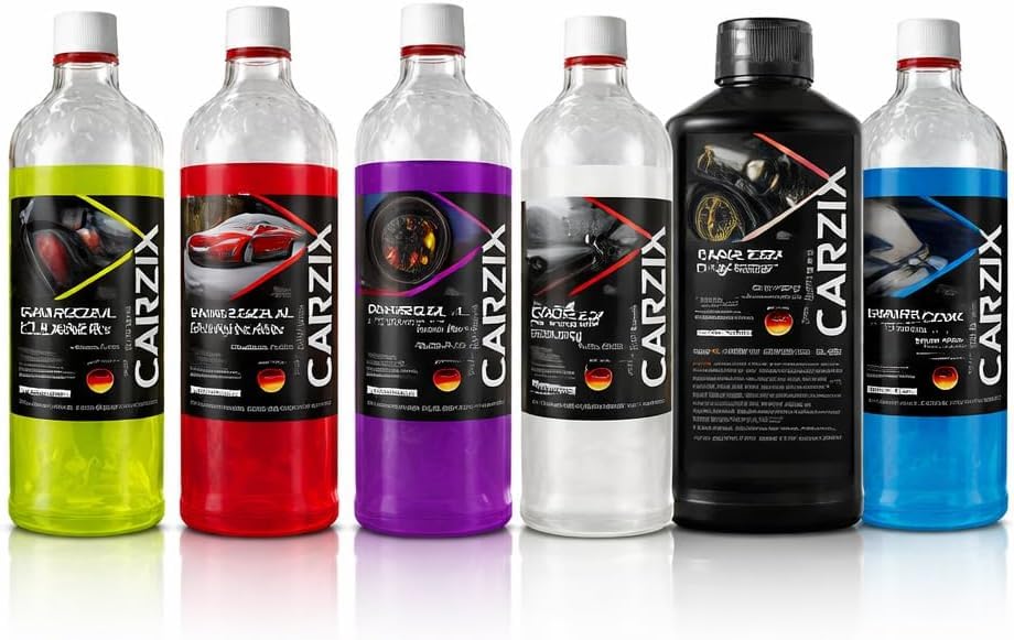 Professional Detailing Kit (6 x 1 Liter) – Complete Car Care Set for Car Washes & Detailers – German Technology – Includes Degreaser, Interior Cleaner, Tire Shine, Dressing & Interior Cleaner.