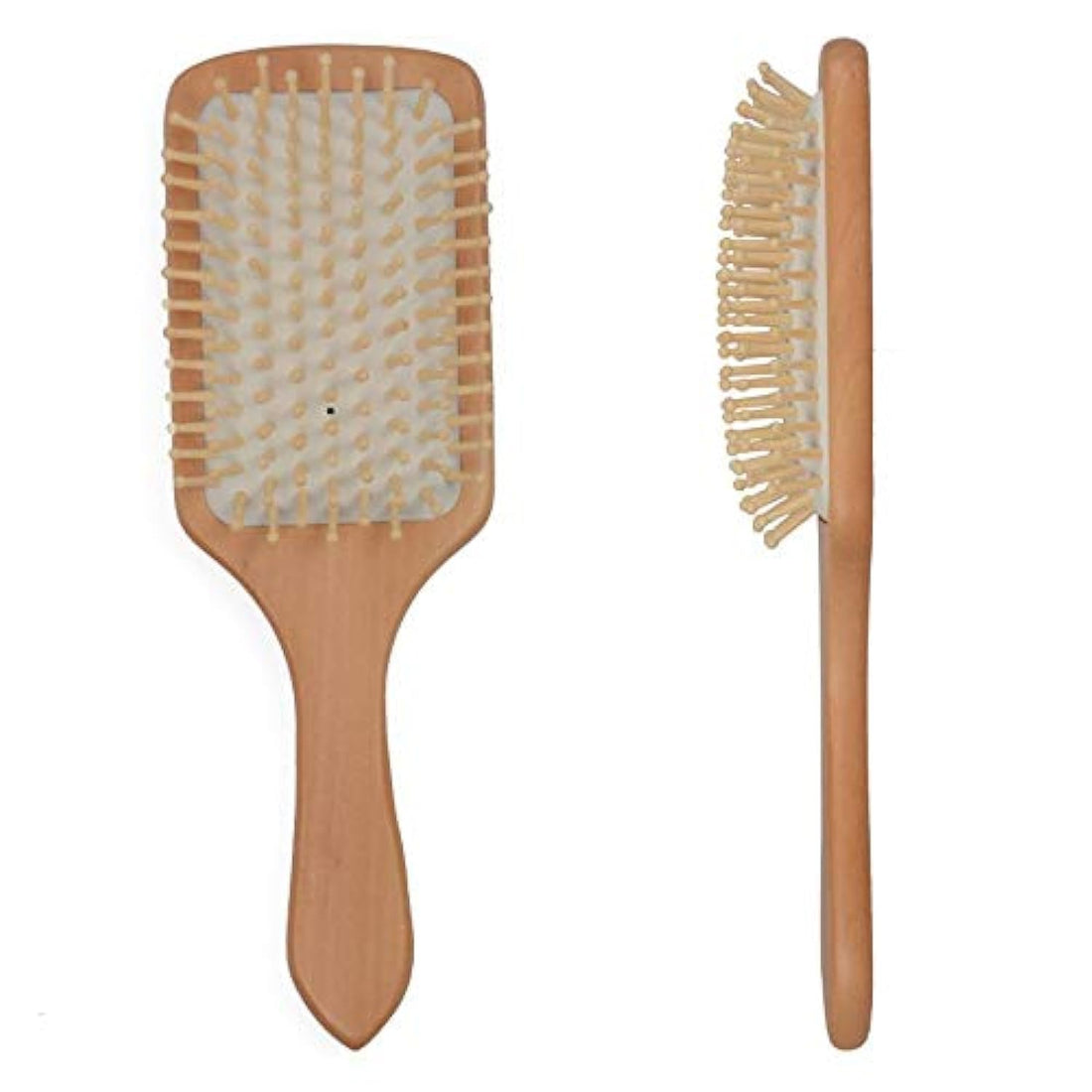 one year warranty_Wooden Paddle Detangling Comb Cushion Airbag Smoothing Pin Scalp Massage Square Shape Hair Brush For Unisex